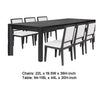 Kizie 7pc Dining Table Set | 94-118" Extendable | Black Wood Chairs