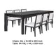 Kizie 7pc Dining Table Set | 94-118" Extendable | Black Wood Chairs