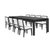 Kizie 9pc Dining Table Set | 94-118’’ Extendable | Black Wood Chairs BM333518