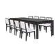 Kizie 9pc Dining Table Set | 94-118" Extendable | Black Wood Chairs
