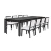 Kizie 9pc Dining Table Set | 94-118" Extendable | Black Wood Chairs