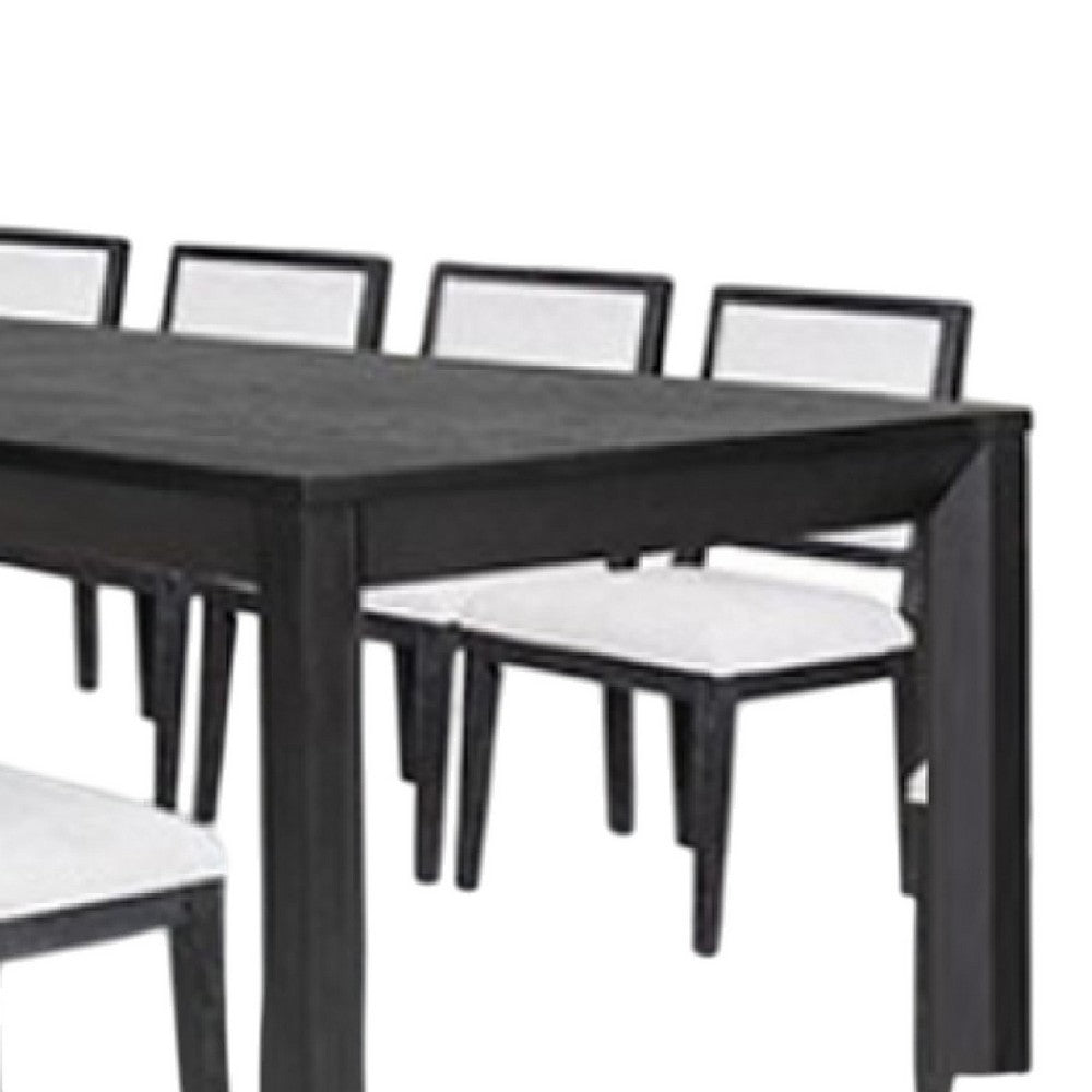 Kizie 9pc Dining Table Set | 94-118" Extendable | Black Wood Chairs