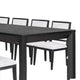 Kizie 9pc Dining Table Set | 94-118" Extendable | Black Wood Chairs