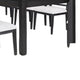 Kizie 9pc Dining Table Set | 94-118" Extendable | Black Wood Chairs