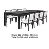 Kizie 9pc Dining Table Set | 94-118" Extendable | Black Wood Chairs
