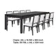 Kizie 9pc Dining Table Set | 94-118" Extendable | Black Wood Chairs