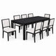 Kizie 9pc Dining Table Set | 94-118" Extendable | Black Wood Chairs