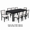 Kizie 9pc Dining Table Set | 94-118" Extendable | Black Wood Chairs