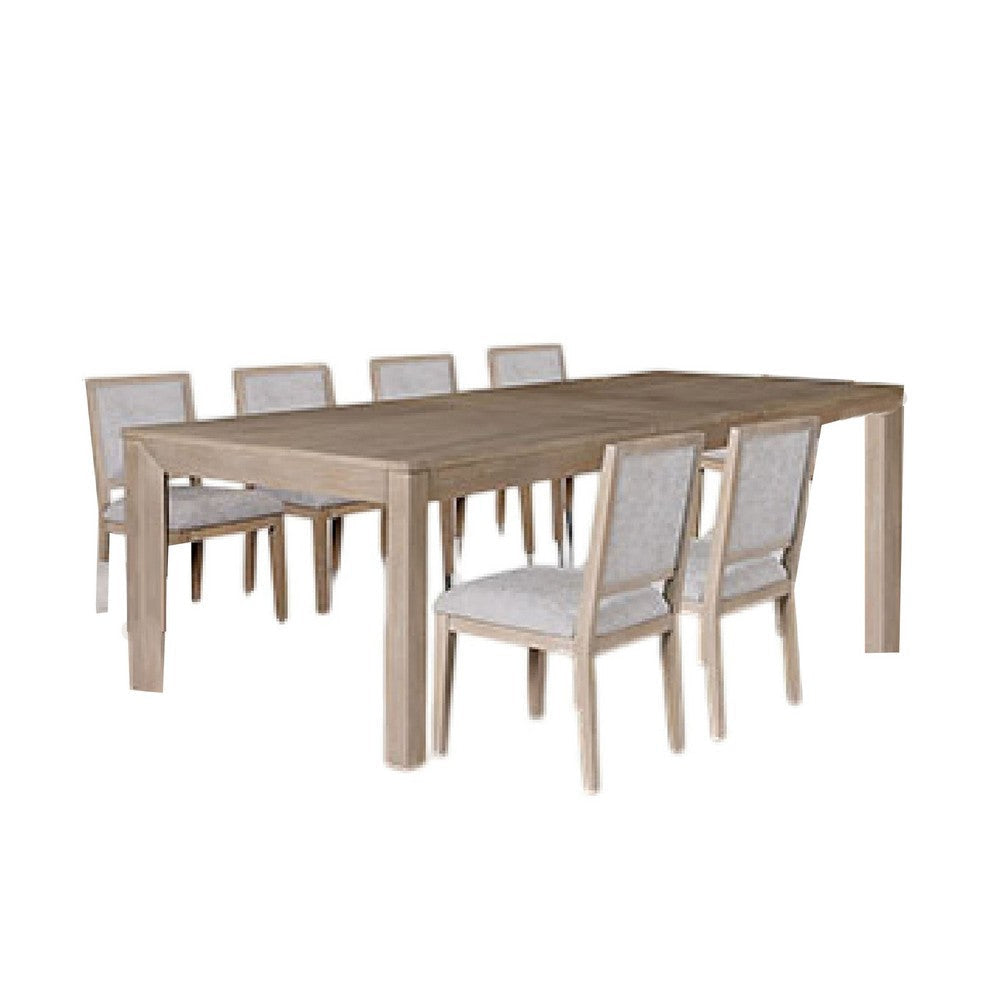 Kizie 7pc Dining Table Set | 94-118" Extendable | Tawny Brown Chairs