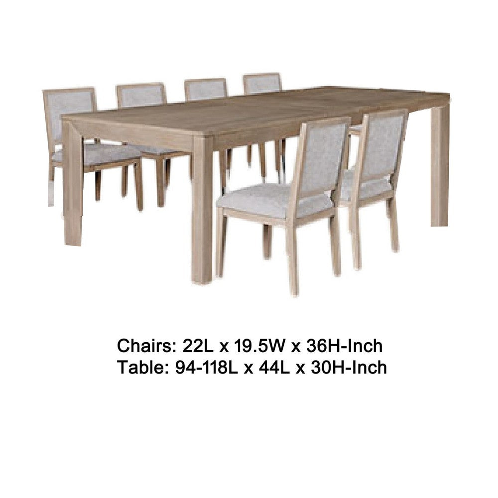 Kizie 7pc Dining Table Set | 94-118’’ Extendable | Tawny Brown Chairs BM333519