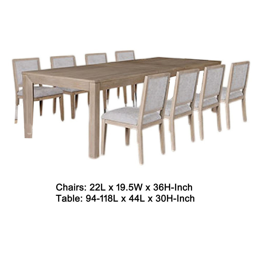 Kizie 9pc Dining Table Set | 94-118’’ Extendable | Tawny Brown Chairs BM333520