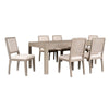 Giva 7pc Dining Table Set | 6 Polyester Chairs | Natural Brown Wood BM333521