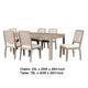 Giva 7pc Dining Table Set | 6 Polyester Chairs | Natural Brown Wood BM333521