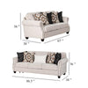 Serra 2pc Sofa and Loveseat Set | 9 Accent Pillows | Greige Polyester BM333523