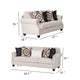Serra 2pc Sofa and Loveseat Set | 9 Accent Pillows | Greige Polyester BM333523
