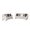 Serra 2pc Sofa and Loveseat Set | 9 Accent Pillows | Greige Polyester