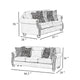 Bonie Sofa and Loveseat Set | Rolled Arms | 9 Pillow | Taupe Polyester BM333524