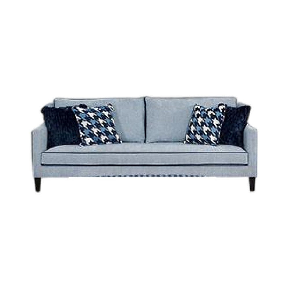Colin 2pc Sofa Loveseat Set | 8 Throw Pillows | Gray Blue Polyester BM333525
