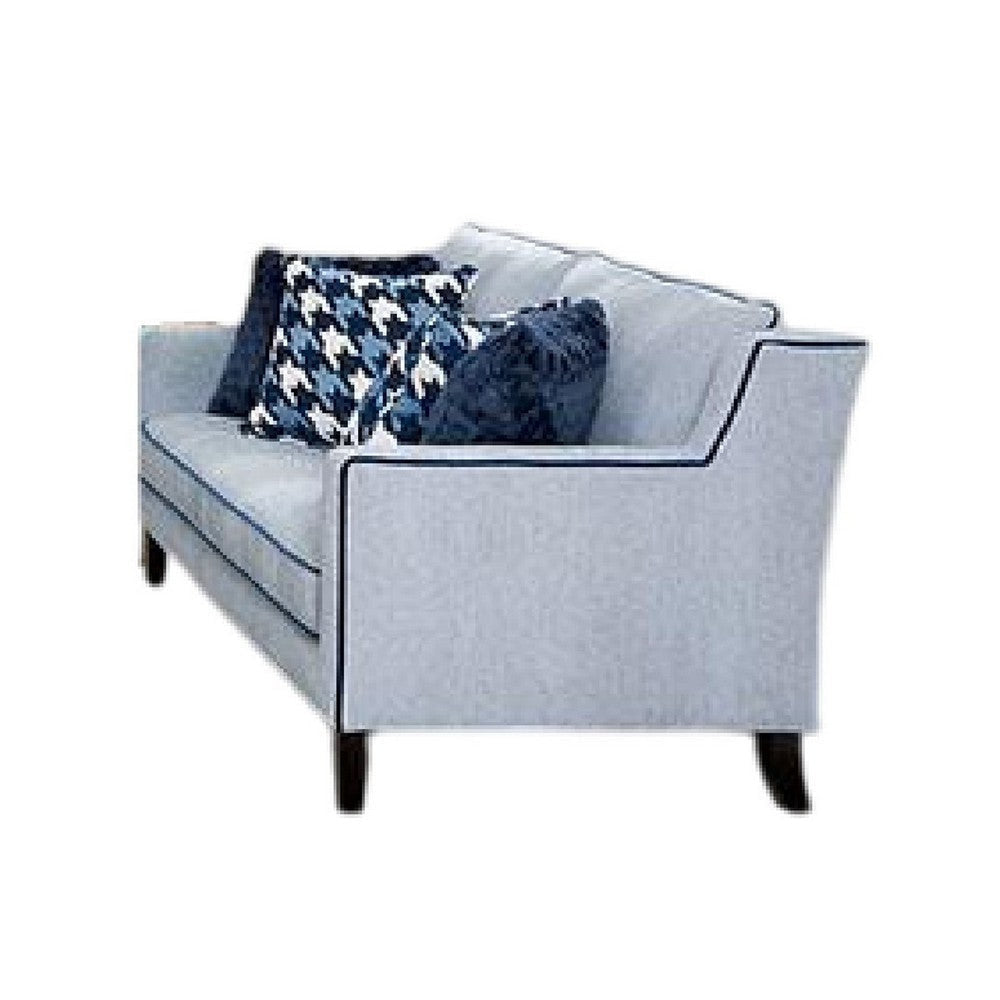 Colin 2pc Sofa Loveseat Set | 8 Throw Pillows | Gray Blue Polyester BM333525
