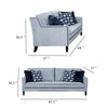 Colin 2pc Sofa Loveseat Set | 8 Throw Pillows | Gray Blue Polyester BM333525