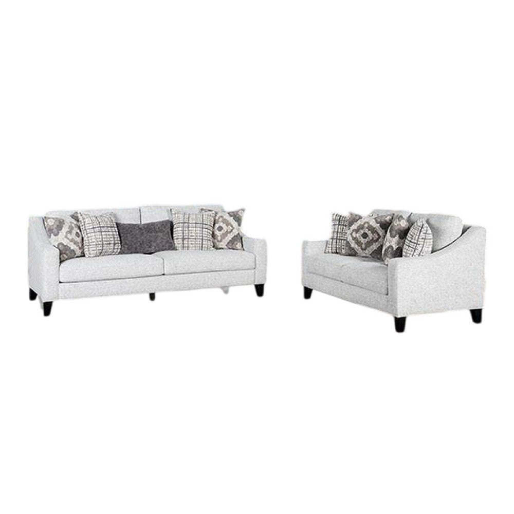 Riana 2pc Sofa Loveseat Set | 9 Accent Pillows | Modern White Black BM333526