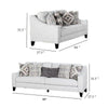 Riana 2pc Sofa Loveseat Set | 9 Accent Pillows | Modern White Black BM333526