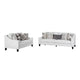 Riana 2pc Sofa Loveseat Set | 9 Accent Pillows | Modern White Black