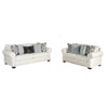 Berrie 2pc Sofa Loveseat Set | 9 Throw Pillows Modern White Polyester BM333527