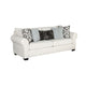 Berrie 2pc Sofa Loveseat Set | 9 Throw Pillows Modern White Polyester BM333527