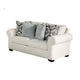 Berrie 2pc Sofa Loveseat Set | 9 Throw Pillows Modern White Polyester BM333527