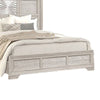 Diaz King Bed | Sunburst Pattern and Recessed Panel | Light Gray Wood