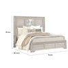 Diaz King Bed | Sunburst Pattern and Recessed Panel | Light Gray Wood