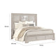 Diaz King Bed | Sunburst Pattern and Recessed Panel | Light Gray Wood