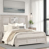 Diaz King Bed | Sunburst Pattern and Recessed Panel | Light Gray Wood