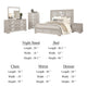 Diaz 5pc Queen Size Bedroom Set | Chest | Dresser Mirror | Light Gray BM333531