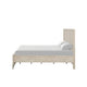 Rozie King Bed with Panel Style Headboard | Metal Legs Light Oak Wood