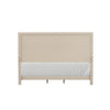 Rozie King Bed with Panel Style Headboard | Metal Legs Light Oak Wood