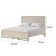 Rozie King Bed with Panel Style Headboard | Metal Legs Light Oak Wood