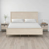 Rozie King Bed with Panel Style Headboard | Metal Legs Light Oak Wood
