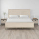 Rozie King Bed with Panel Style Headboard | Metal Legs Light Oak Wood