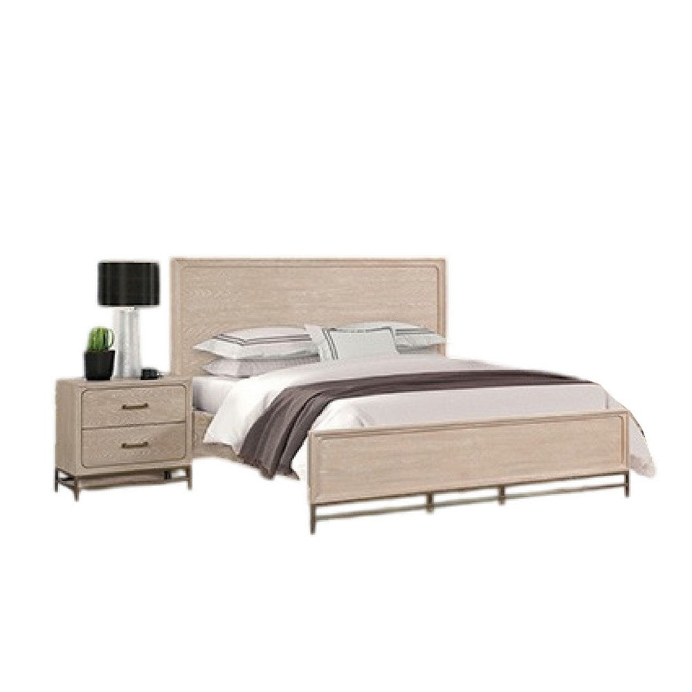 Rozie 4pc Queen Bedroom Set | Beveled Mirror Dresser | Oak Brown Wood BM333534