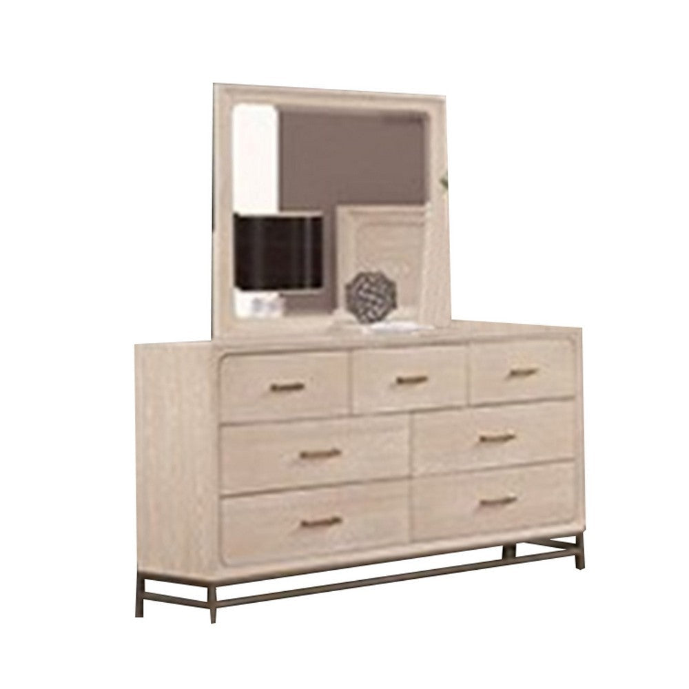 Rozie 5pc Queen Bedroom Set | Chest | Dresser Mirror | Light Oak Brown BM333536