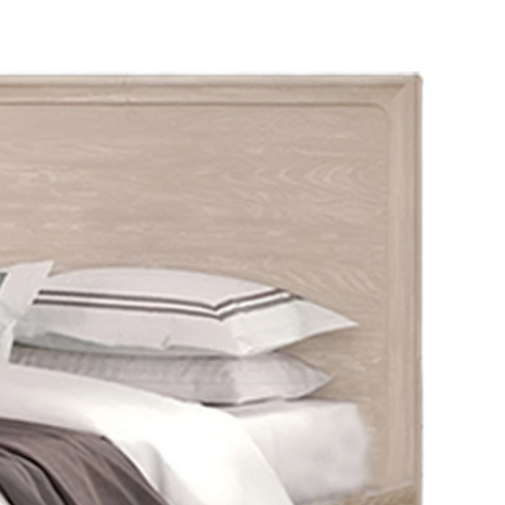 Rozie Queen Bed | Panel Style Headboard | Light Oak Brown Solid Wood