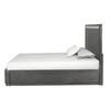 Zoko King Bed | Panel Style Headboard | Chrome | Ash Gray Solid Wood