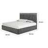 Zoko King Bed | Panel Style Headboard | Chrome | Ash Gray Solid Wood