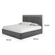 Zoko King Bed | Panel Style Headboard | Chrome | Ash Gray Solid Wood