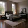 Zoko 4pc Queen Bedroom Set | USB Nightstand | Mirror | Ash Gray Wood