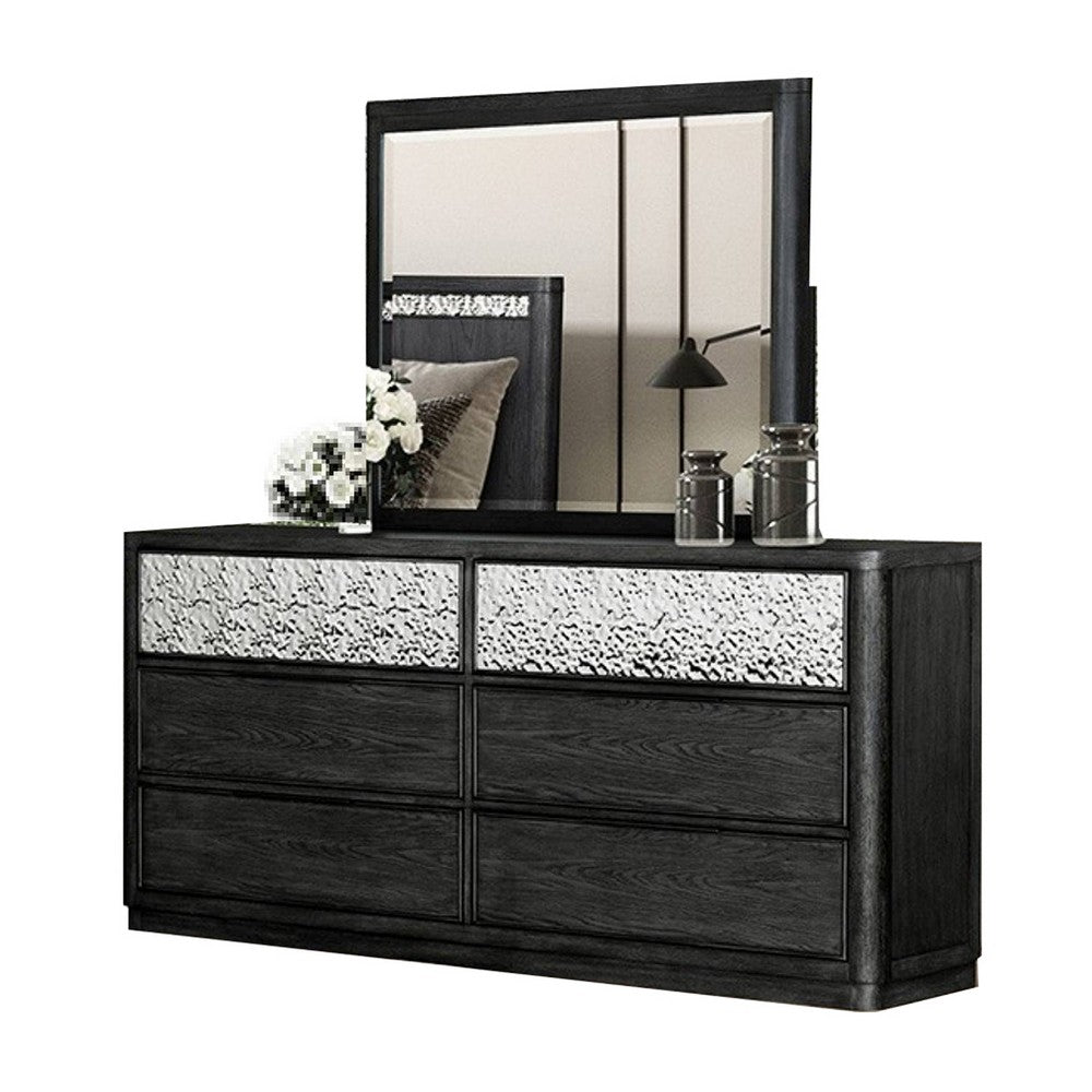 Zoko 5pc Queen Bedroom Set | 2 USB Nightstands | Dresser Mirror | Gray