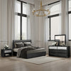 Zoko 5pc Queen Bedroom Set | 2 USB Nightstands | Dresser Mirror | Gray