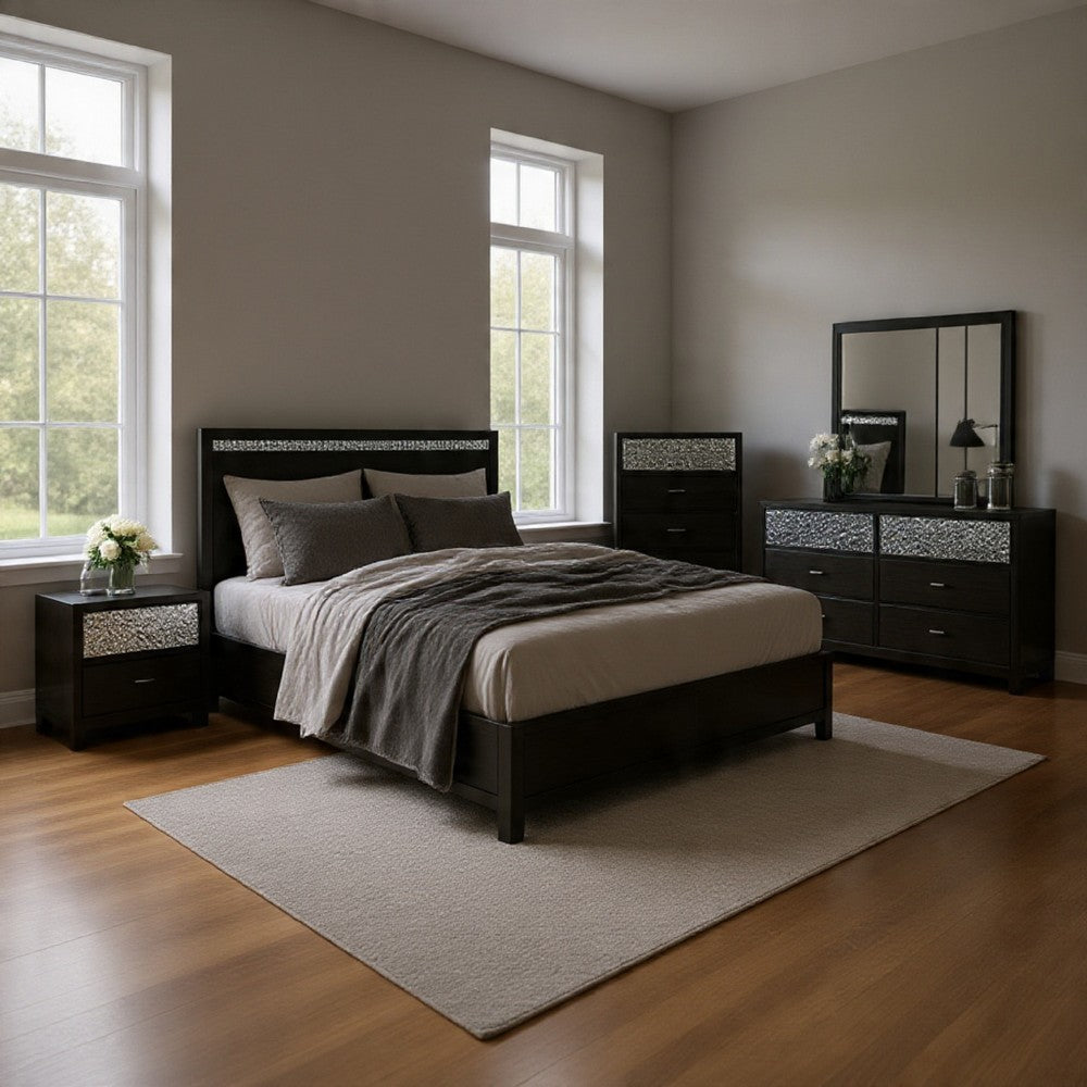 Zoko 5pc Queen Bedroom Set | USB Nightstand | Dresser Mirror Ash Gray